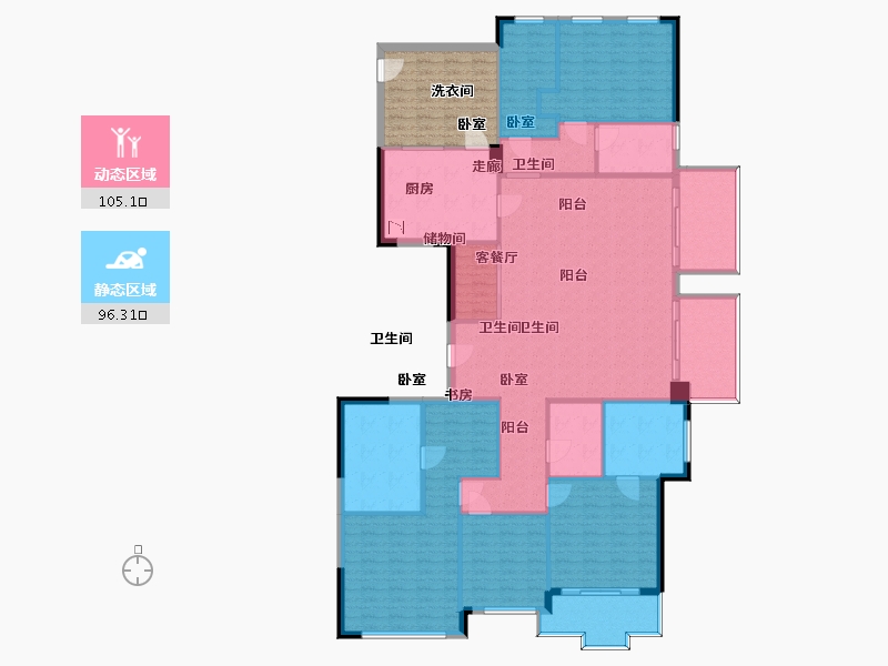 浙江省-杭州市-理想康城一品-198.44-户型库-动静分区