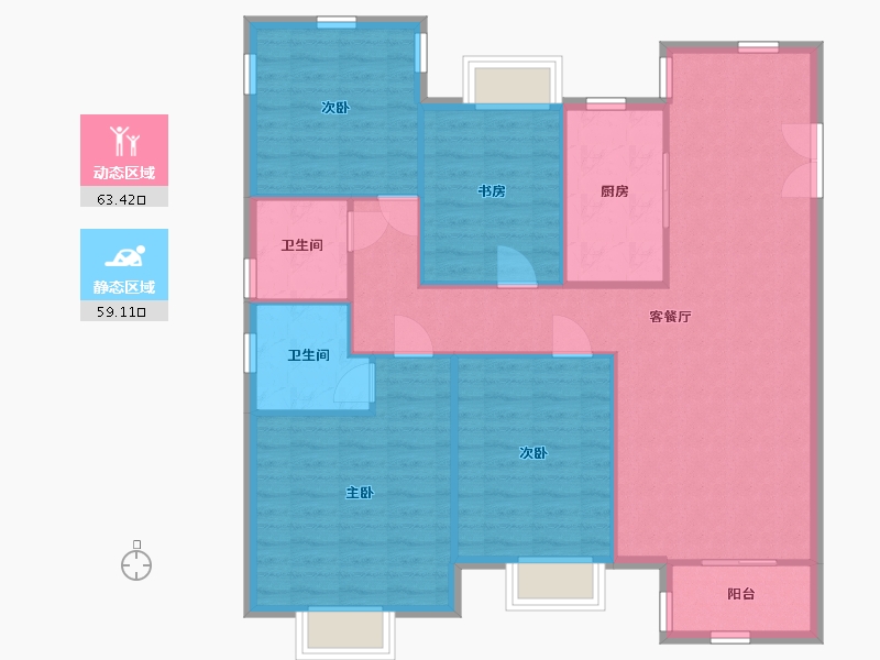 江苏省-苏州市-临澜墅-112.54-户型库-动静分区