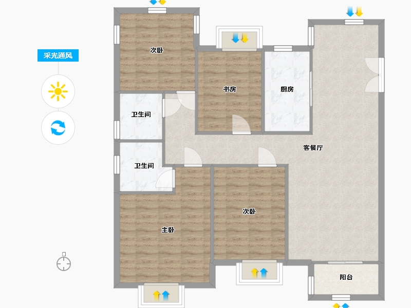 江苏省-苏州市-临澜墅-112.54-户型库-采光通风