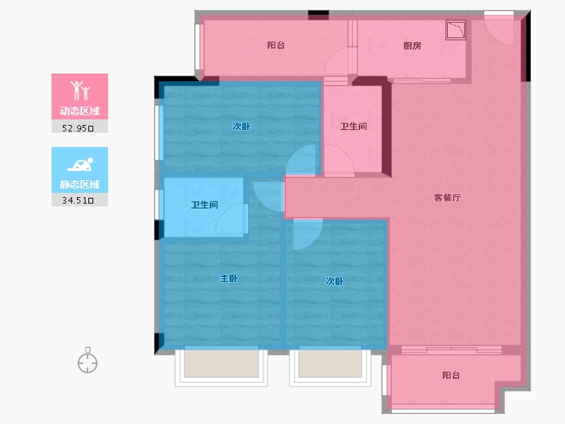 广西壮族自治区-南宁市-鑫邦华府-78.13-户型库-动静分区