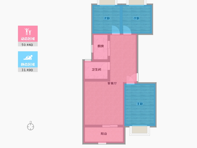 广西壮族自治区-北海市-园辉红树湾-72.30-户型库-动静分区