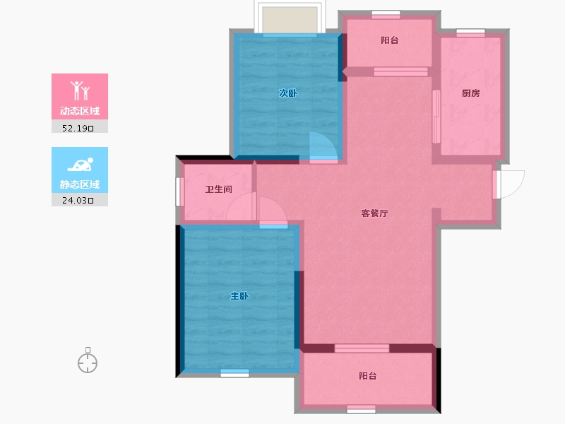 广西壮族自治区-北海市-圣美阳光家园四期-67.17-户型库-动静分区