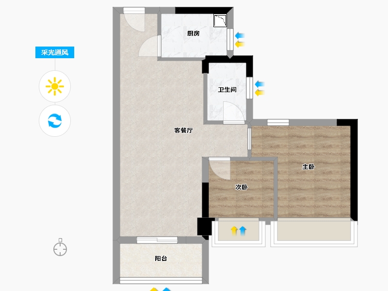 广东省-中山市-盛迪嘉光明1号-51.60-户型库-采光通风