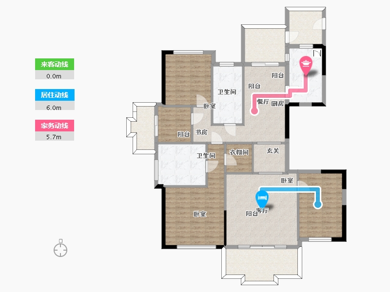 浙江省-杭州市-理想康城一品-144.25-户型库-动静线