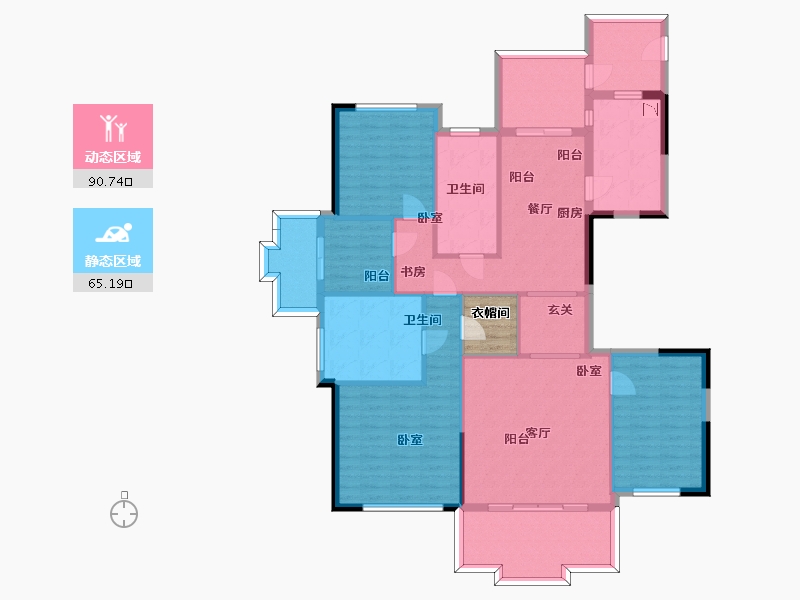 浙江省-杭州市-理想康城一品-144.25-户型库-动静分区