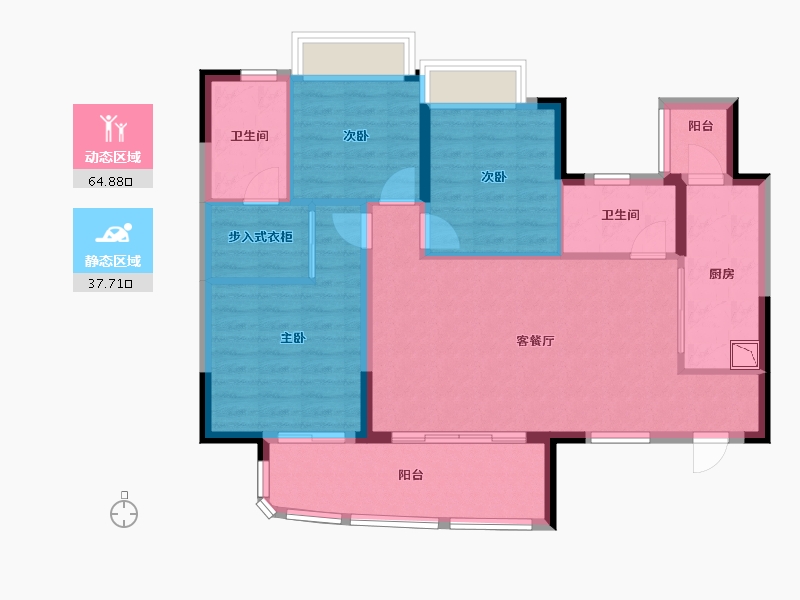 四川省-德阳市-恒大翡翠湾-92.29-户型库-动静分区