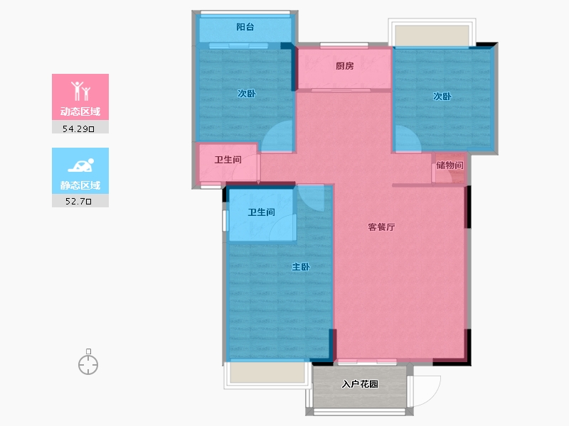 广东省-揭阳市-玉溪华庭-103.21-户型库-动静分区