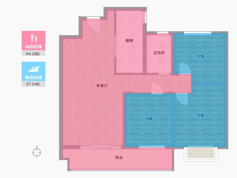 山东省-烟台市-滨湖万丽-92.00-户型库-动静分区