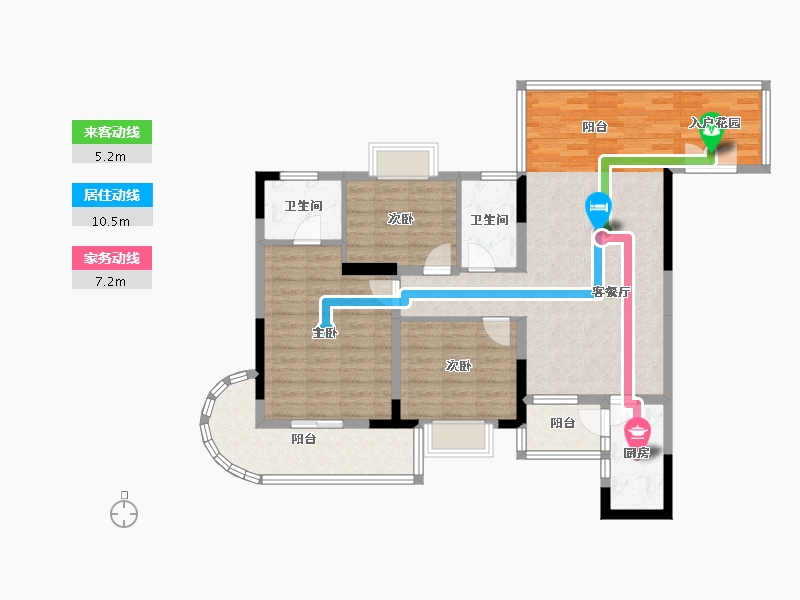 广东省-揭阳市-揭阳幸福城-105.94-户型库-动静线