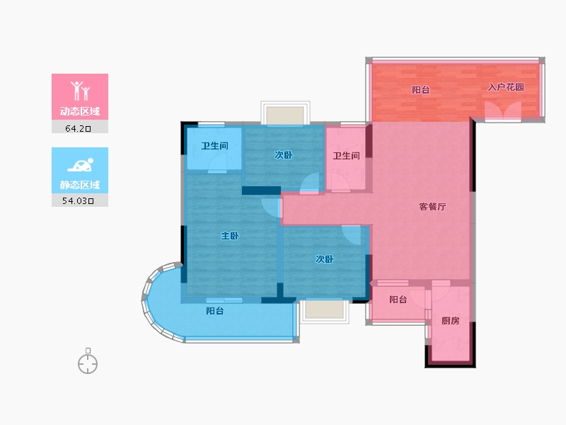 广东省-揭阳市-揭阳幸福城-105.94-户型库-动静分区