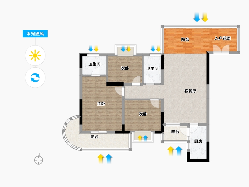 广东省-揭阳市-揭阳幸福城-105.94-户型库-采光通风