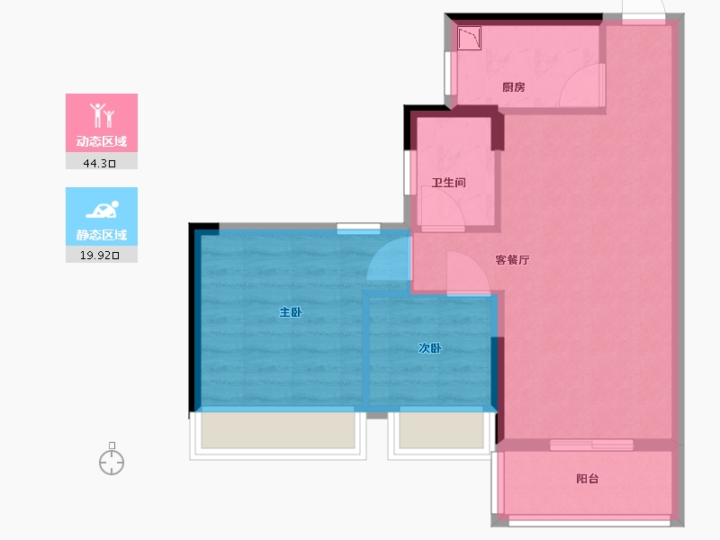 广东省-中山市-盛迪嘉光明1号-57.10-户型库-动静分区