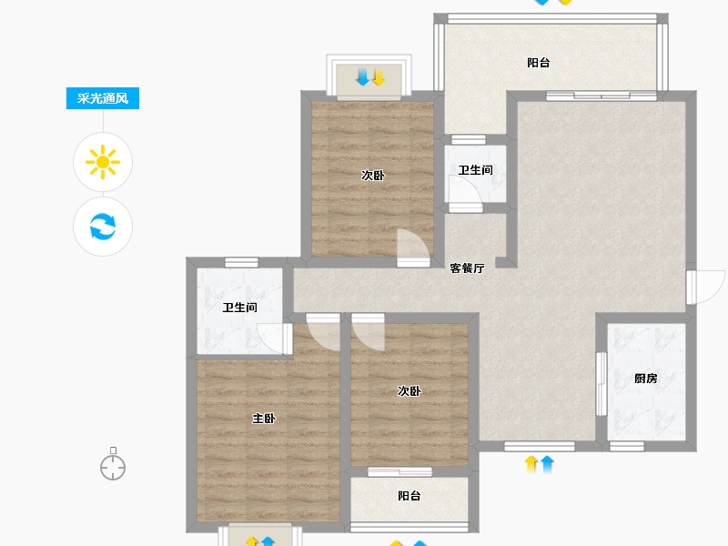 广西壮族自治区-桂林市-名门世家-94.69-户型库-采光通风