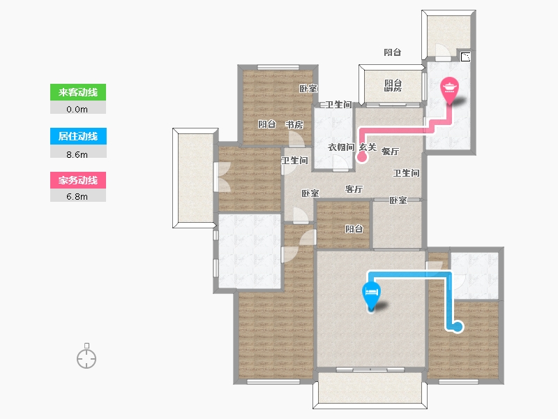 浙江省-杭州市-理想康城一品-187.97-户型库-动静线