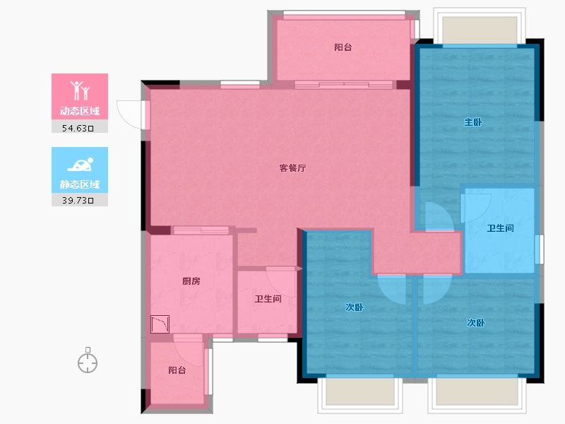 四川省-德阳市-恒大翡翠湾-84.57-户型库-动静分区