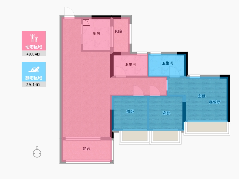 广东省-中山市-盛迪嘉光明1号-69.70-户型库-动静分区