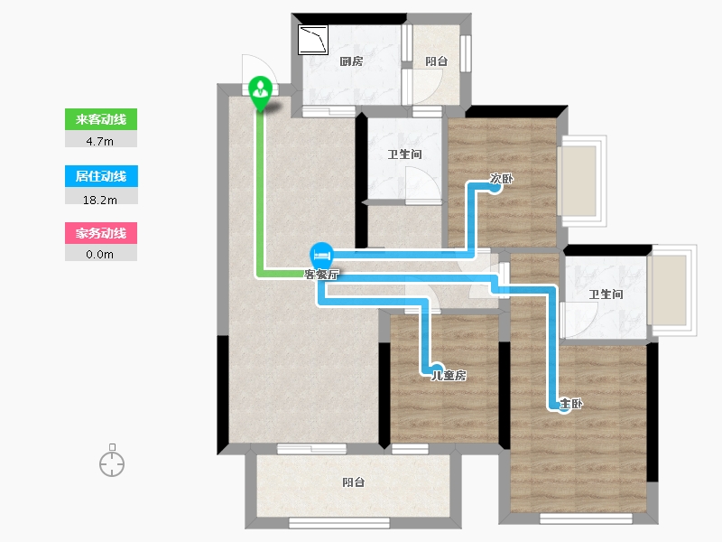 广西壮族自治区-南宁市-天健和府-71.73-户型库-动静线