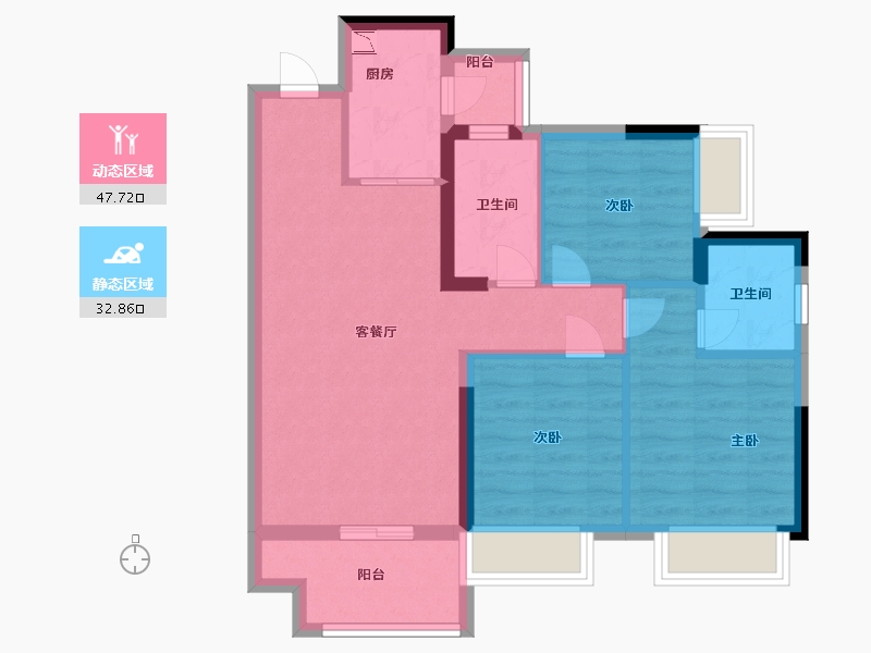 广东省-中山市-佳兆业・上品雅园-71.20-户型库-动静分区