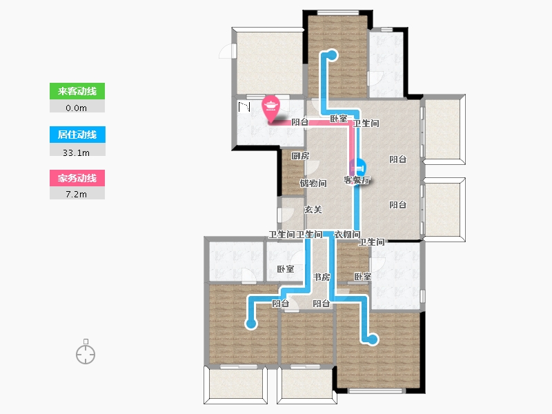 浙江省-杭州市-理想康城一品-185.53-户型库-动静线