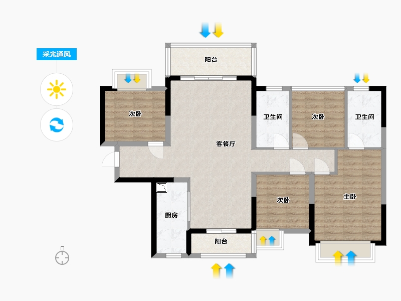 广东省-中山市-佳兆业・上品雅园-100.01-户型库-采光通风