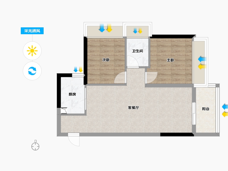 广东省-中山市-盛迪嘉光明1号-54.09-户型库-采光通风