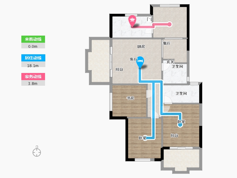 浙江省-杭州市-理想康城一品-111.58-户型库-动静线