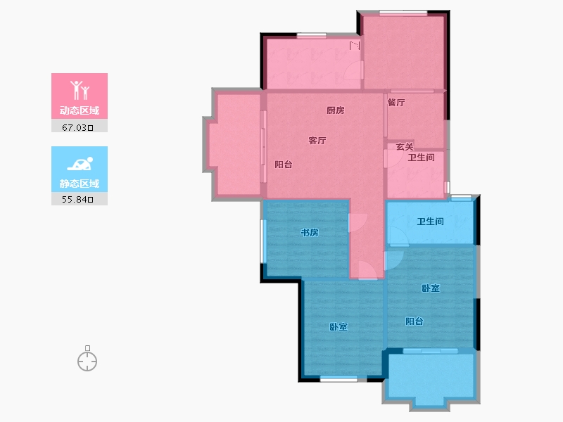 浙江省-杭州市-理想康城一品-111.58-户型库-动静分区