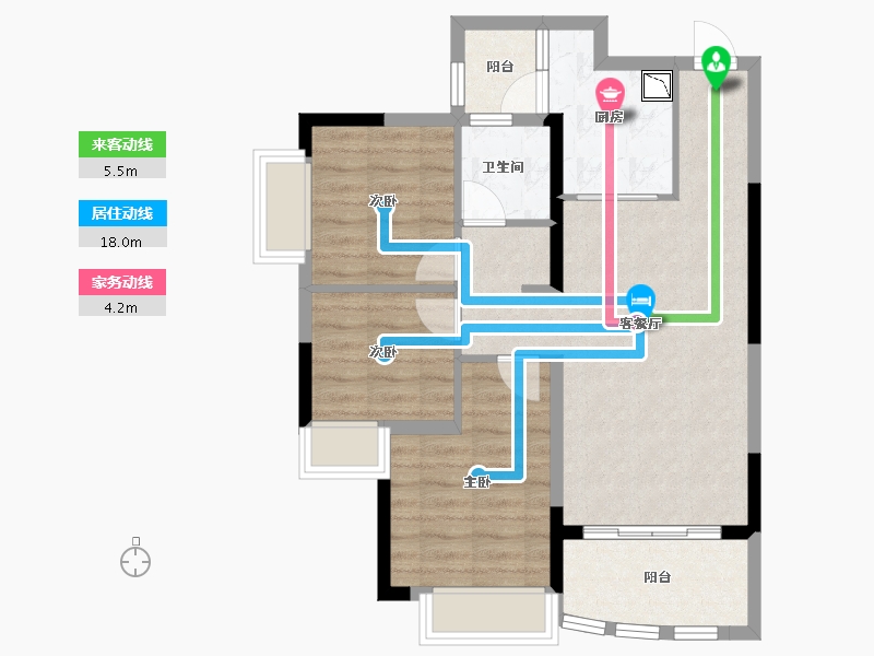 四川省-德阳市-恒大翡翠湾-70.04-户型库-动静线