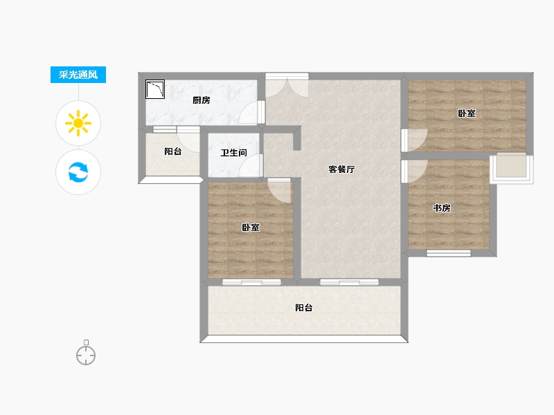 四川省-泸州市-佳乐世纪城蓝博湾-78.88-户型库-采光通风