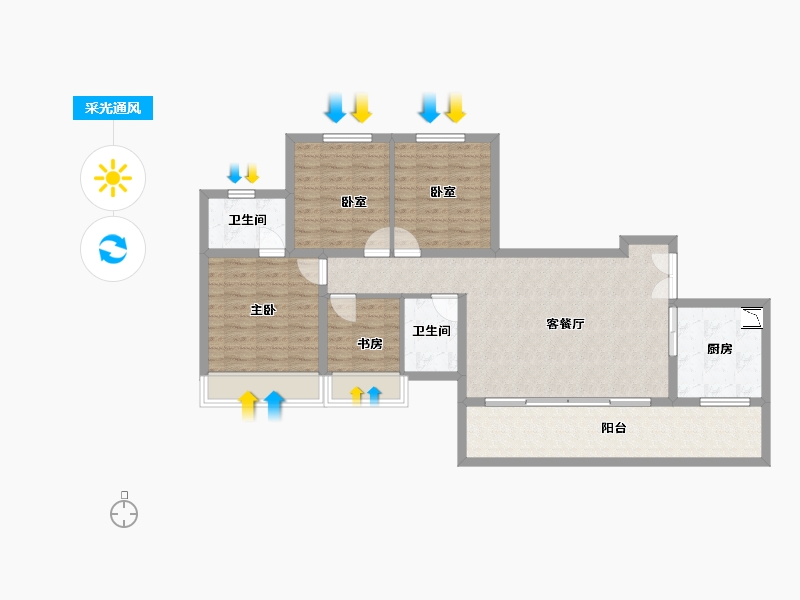 四川省-泸州市-佳乐世纪城蓝博湾-97.66-户型库-采光通风