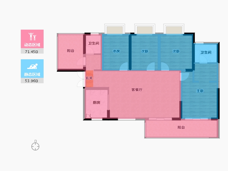 广西壮族自治区-南宁市-交投地产阳光100阿尔勒-113.09-户型库-动静分区