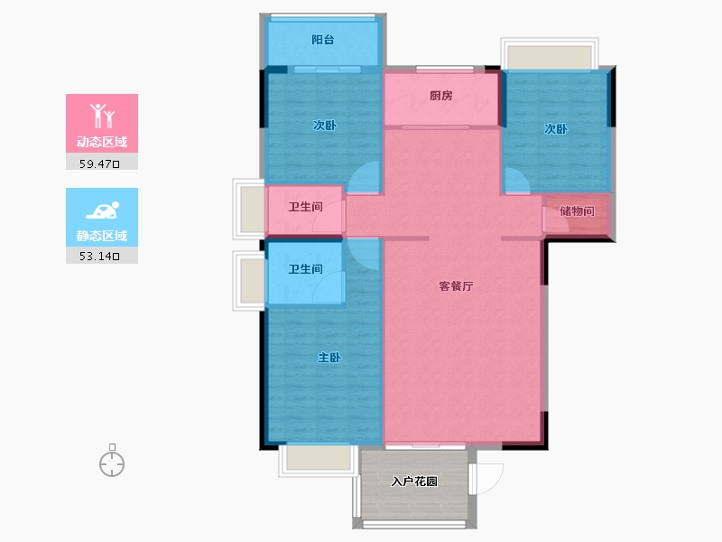 广东省-揭阳市-玉溪华庭-110.63-户型库-动静分区