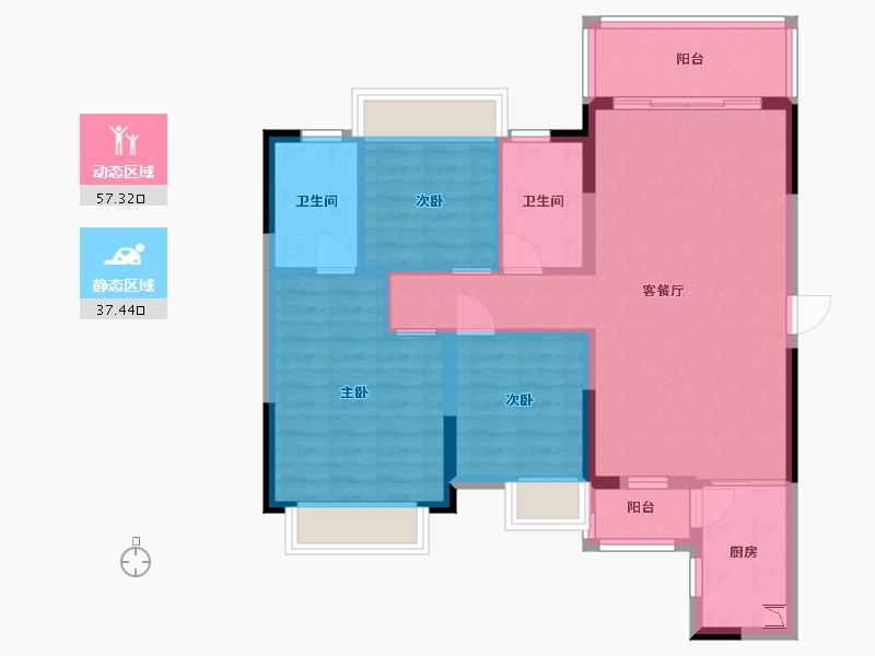 广东省-中山市-佳兆业・上品雅园-84.79-户型库-动静分区