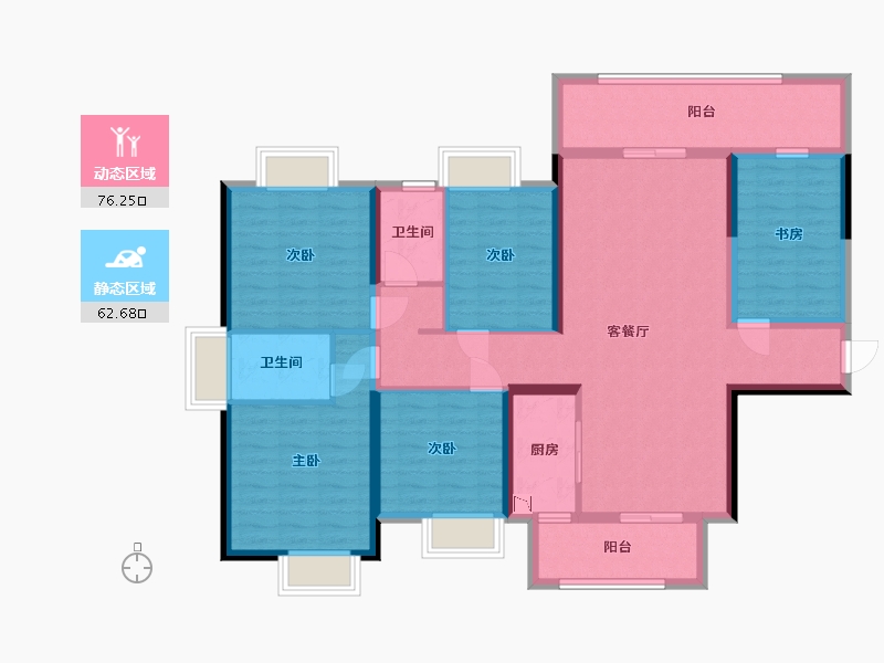 广西壮族自治区-南宁市-天健和府-123.60-户型库-动静分区