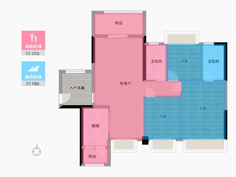 广东省-中山市-泰瑞居-85.99-户型库-动静分区