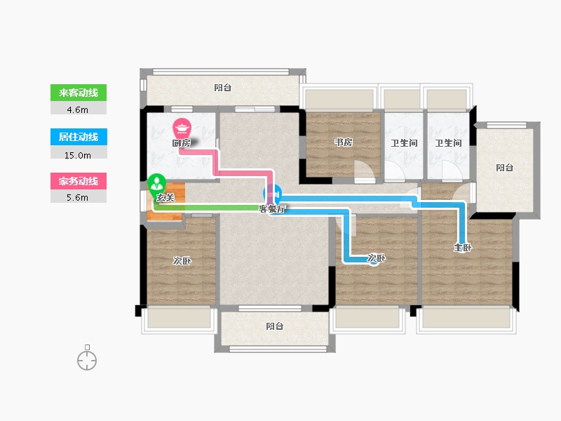 广东省-中山市-美好雍景台-108.74-户型库-动静线