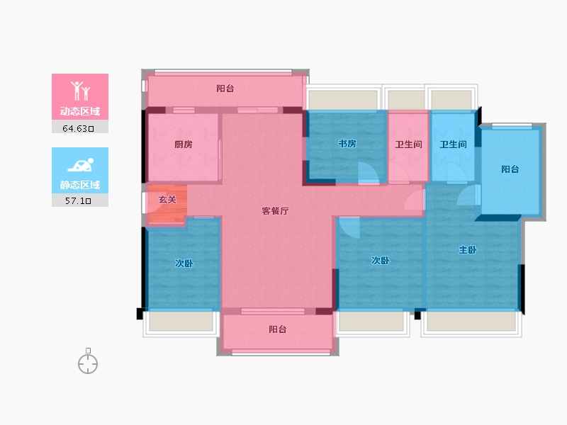 广东省-中山市-美好雍景台-108.74-户型库-动静分区