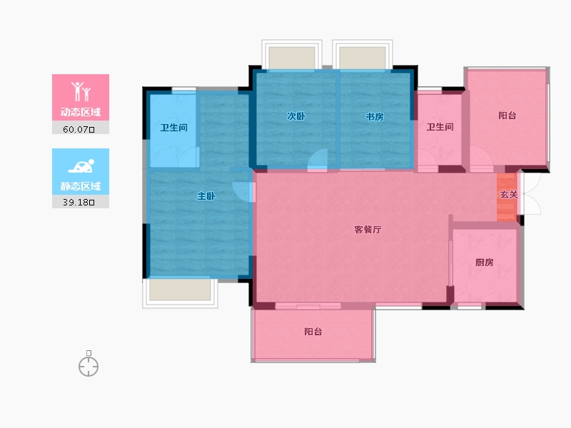 广西壮族自治区-南宁市-交投地产阳光100阿尔勒-89.39-户型库-动静分区