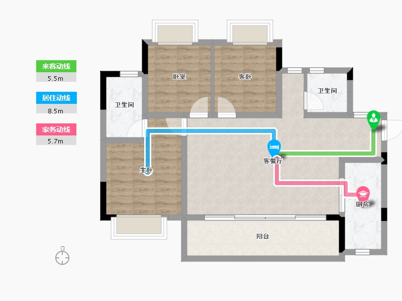 四川省-遂宁市-融创九樾府-87.45-户型库-动静线