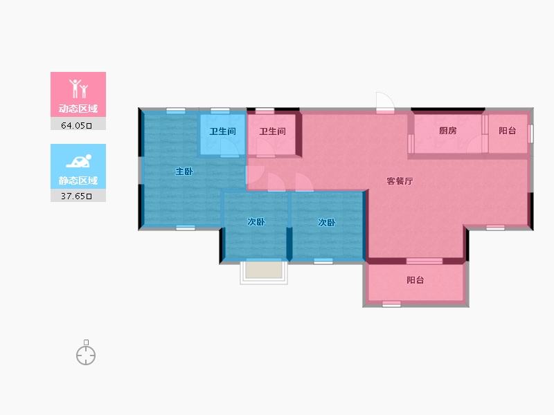 广西壮族自治区-北海市-安和海尚公馆-90.82-户型库-动静分区