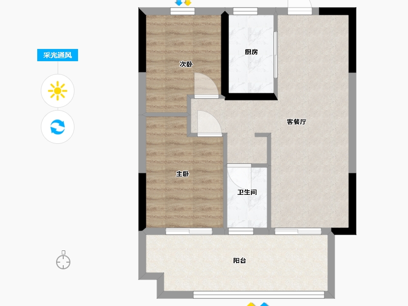 广西壮族自治区-北海市-东投银滩海玥台-63.00-户型库-采光通风