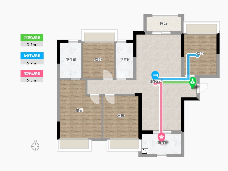 广东省-中山市-美的悦府-95.99-户型库-动静线