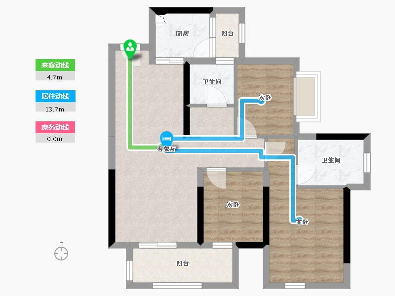 广西壮族自治区-南宁市-天健和府-73.10-户型库-动静线