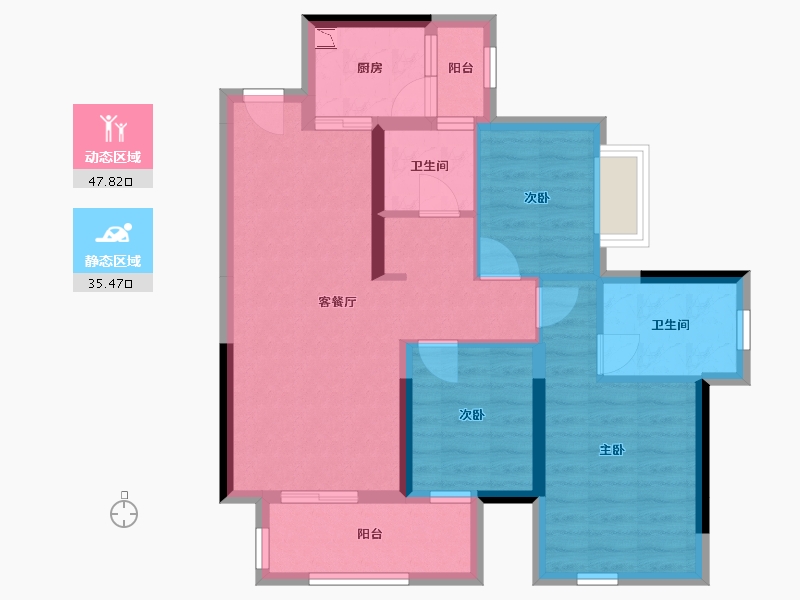 广西壮族自治区-南宁市-天健和府-73.10-户型库-动静分区