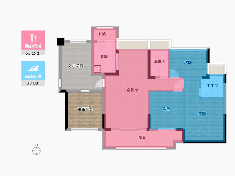 广东省-中山市-雅居乐国宾道-102.34-户型库-动静分区