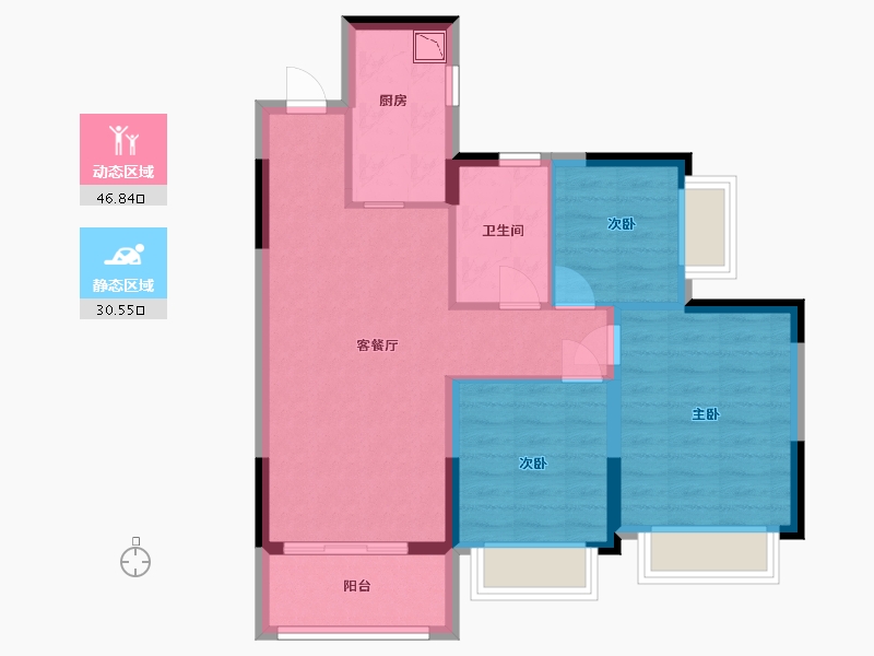 广东省-中山市-恒大御景-68.80-户型库-动静分区