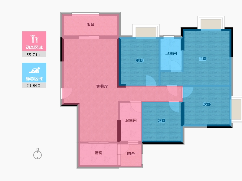 广西壮族自治区-南宁市-天池山中脊-96.57-户型库-动静分区