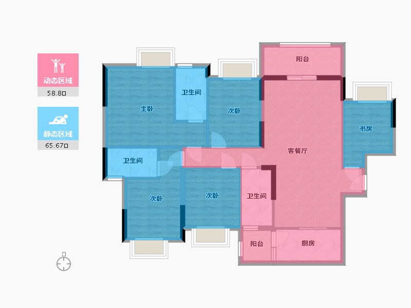 广西壮族自治区-南宁市-天池山中脊-111.50-户型库-动静分区