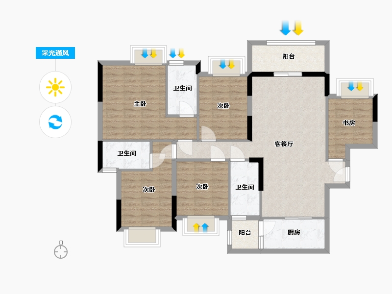 广西壮族自治区-南宁市-天池山中脊-111.50-户型库-采光通风