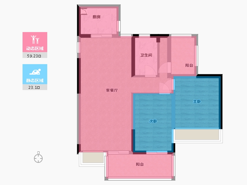 广东省-中山市-卓越海畔山-72.80-户型库-动静分区